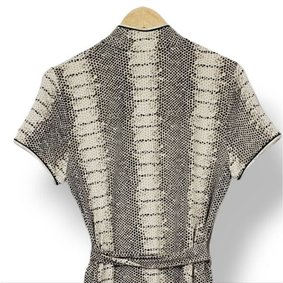 Vintage Vivienne Tam Silk Blend Slinky Jersey Knit Wrap Dress in Snakeskin Print - Picture 5 of 11